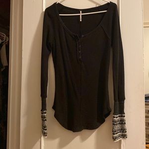 Free people Henley cuff sleeve thermal